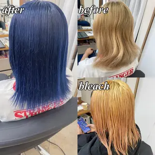 ミディアム カラー ケアブリーチ /髪質 改善/古橋圭史郎のヘアスタイル