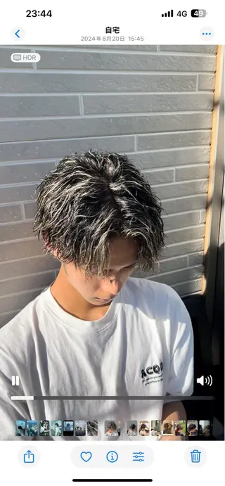 カラー パーマ メンズ 片平 琳大郎のヘアスタイル