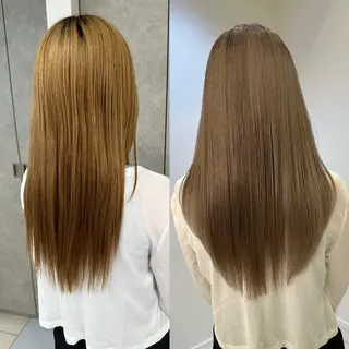 ロング カラー 髪質改善🍏縮毛矯正 /ブリーチ矯正岡部のヘアスタイル