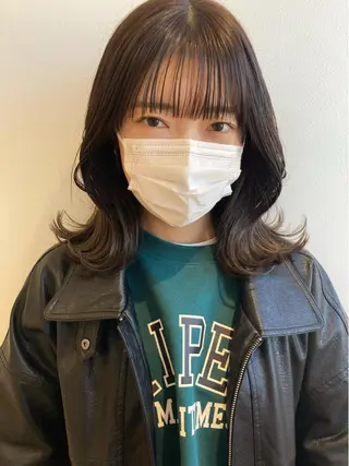 ミディアム カラー nono/パーマ /顔まわりカット🐈のヘアスタイル