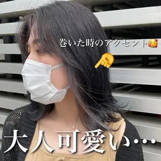 ミディアム 岩戸 新のヘアスタイル
