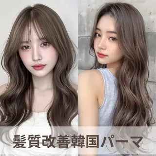 ロング パーマ 髪質改善韓国コテ巻き パーマ/城井友輔のヘアスタイル