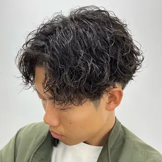 ミディアム パーマ メンズ 立川/メンズパーマ 厚進太郎のヘアスタイル