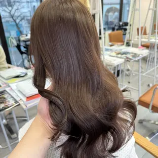 セミロング カラー ヘアアレンジ ブリーチなしカラー /ベージュ/安形翔のヘアスタイル