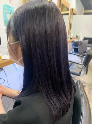 ミディアム カラー ♱地雷カラー♱ウルフ ♱ 藍衣 ♱のヘアスタイル