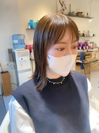 ミディアム カラー 安永 涼のヘアスタイル