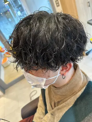 ミディアム パーマ メンズ 💈メンズ特化 美容師サキ💈のヘアスタイル