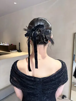 ヘアアレンジ ボブ/タイトアレンジ 個性派結婚式アレンジのヘアスタイル