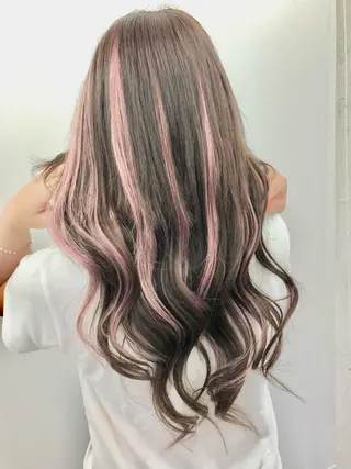 ロング カラー ヘアアレンジ alpha. カラーエクステ下妻のヘアスタイル