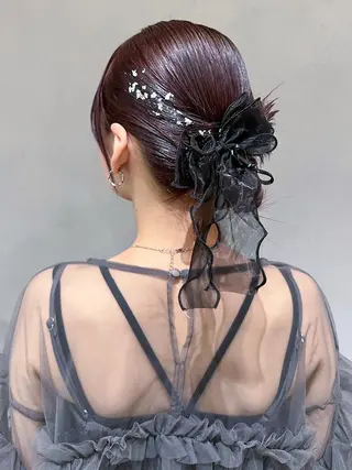 カラー ミディアム ヘアアレンジ ITbyALBUM 中野店のヘアスタイル