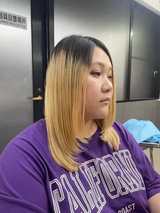 ミディアム 韓国風くびれヘア/ 小顔レイヤー🧿小林のヘアスタイル