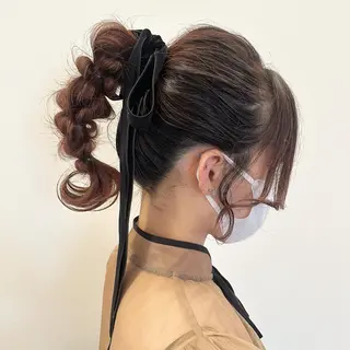 ミディアム すぐ予約OK💕 シールエクステのヘアスタイル