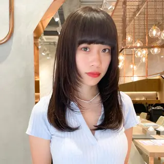 ミディアム カラー レイヤー/韓国ヘア 縮毛矯正🫧鈴木颯のヘアスタイル