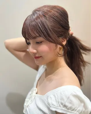 ロング カラー ヘアアレンジ 顔まわり職人🇰🇷 韓国ヘア/KAITOのヘアスタイル