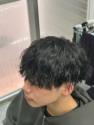 ショート パーマ メンズ 町田/波巻き/ シャドウ/メンズのヘアスタイル