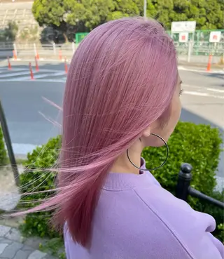 セミロング カラー mimiiy梅田 中崎町ハイトーンのヘアスタイル