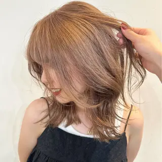 ミディアム カラー ❤️アヤカ Wカラー ボブ レイヤー❤️のヘアスタイル