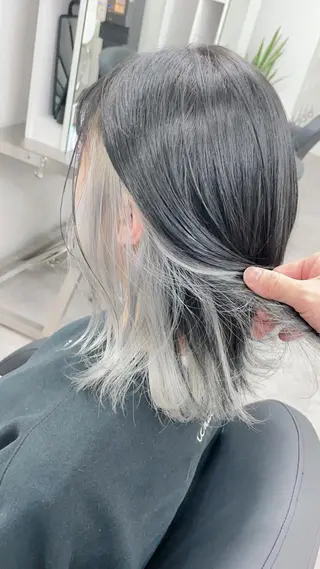 セミロング カラー ヘアアレンジ メンズ ⭐️柏木皇気ブリーチ ムラ修正/他店直しのヘアスタイル