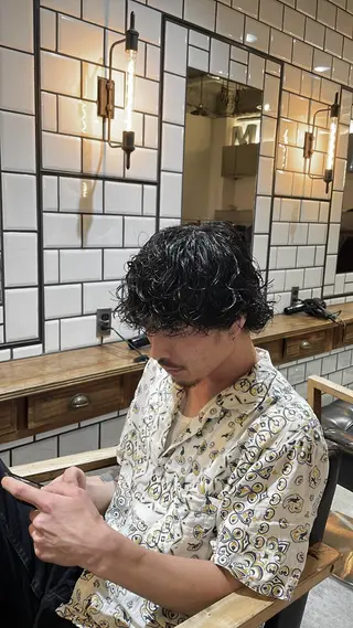 パーマ メンズ メンズ特化/フェード 樋口裕馬のヘアスタイル