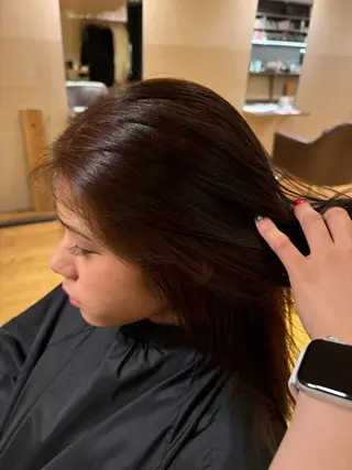 ロング カラー 中野 遥のヘアスタイル