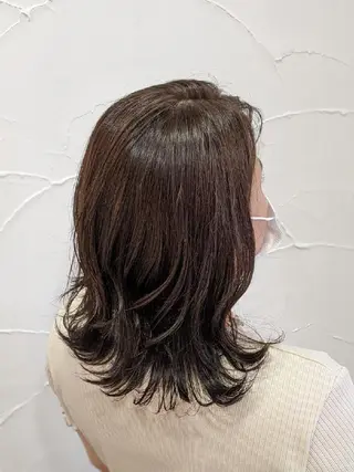 セミロング カラー 髪質改善＆白髪ぼかし カラー♡店長みやけ♡のヘアスタイル
