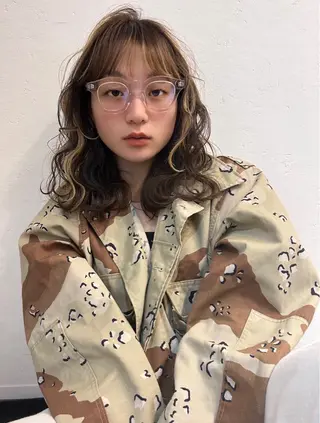 セミロング カラー 似合わせcut ◎ 倉橋実咲のヘアスタイル