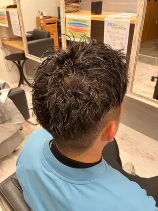 パーマ メンズ アイブロウ メンズ特化/パーマ/ フェードWATARUのヘアスタイル