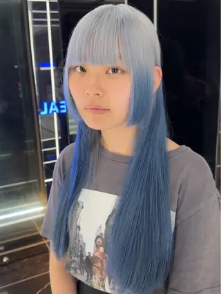 ロング カラー がわ/推し髪 /ブリーチカラーのヘアスタイル