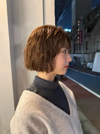 ショート パーマ パーマ/ボブ /レイヤー チヒロのヘアスタイル