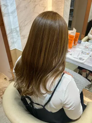 ロング ボブ/巻ける縮毛矯正 /韓国レイヤーはなのヘアスタイル