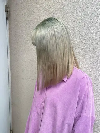 セミロング カラー ブリーチカラー🌈 石垣翔太のヘアスタイル