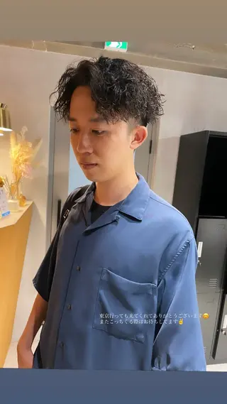 ミディアム カラー パーマ ヘアアレンジ メンズ メンズ特化 しゅうへいのヘアスタイル
