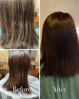 ミディアム カラー 髪質改善　field チカモリ　ヒカルのヘアスタイル