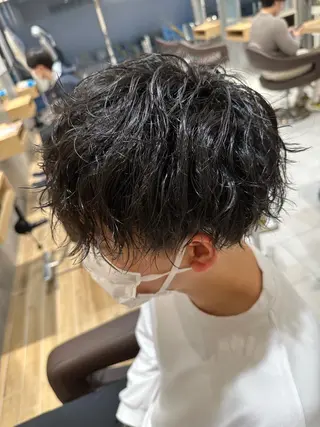 ミディアム パーマ メンズ 💈メンズ特化 美容師サキ💈のヘアスタイル