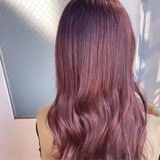 セミロング カラー なつき/艶ピンク/ girly hairのヘアスタイル