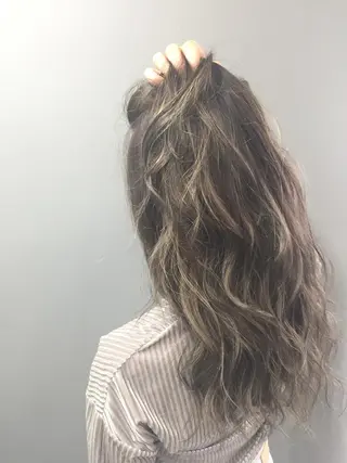 ロング カラー パーマ ヘアアレンジ 枝毛カット＆髪質改善 満足NO.1岡しゃんのヘアスタイル