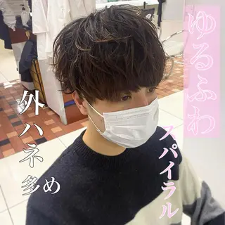 ミディアム パーマ メンズ メンズパーマ/ メッシュ😎タクミのヘアスタイル