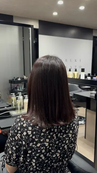 セミロング カラー 池田 龍生のヘアスタイル