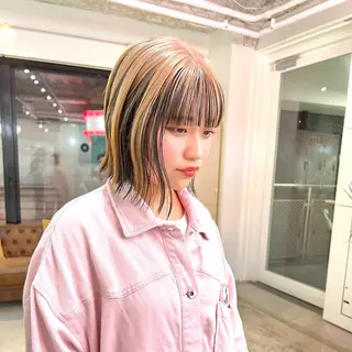 ミディアム カラー トレンドボブ /ミリヤのヘアスタイル