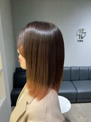 ミディアム カラー パーマ カット特化 いくたのヘアスタイル