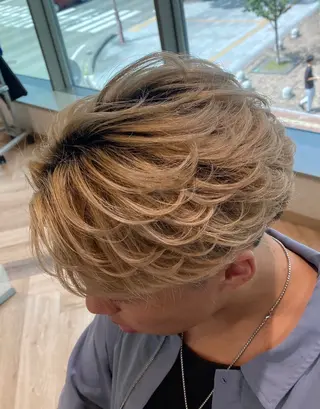 メンズ メンズ特化/フェザー /パーマ/伊勢元のヘアスタイル