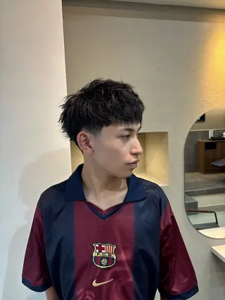 ショート パーマ メンズ 渡 汐音のヘアスタイル