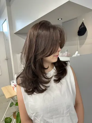 セミロング カラー ご予約 宜しくお願いします！のヘアスタイル