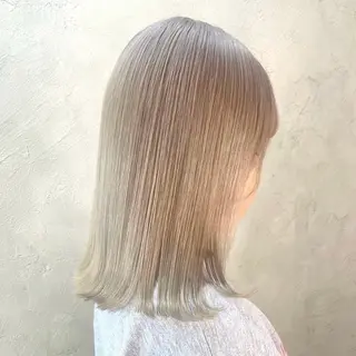 ミディアム カラー 🎀ピンクベージュ 🎀ブリーチmikuのヘアスタイル