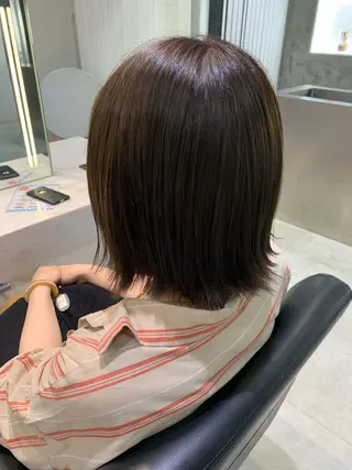 ミディアム カラー ヘアアレンジ 🫧透明感カラー/ ボブ/小笠原🪽のヘアスタイル