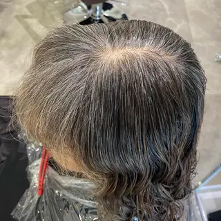 ミディアム カラー ブリーチなしWカラー /酸性ストレート河本のヘアスタイル