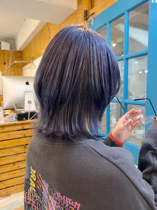 ミディアム カラー KANA/ボブ/ インナーカラー/艶髪のヘアスタイル