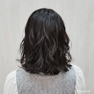 ミディアム 顔周りレイヤーカット 髪質改善代表西村功平のヘアスタイル