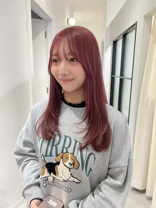 セミロング MASHU abeno店所属・アサカ /フェイスレイヤーのヘアスタイル