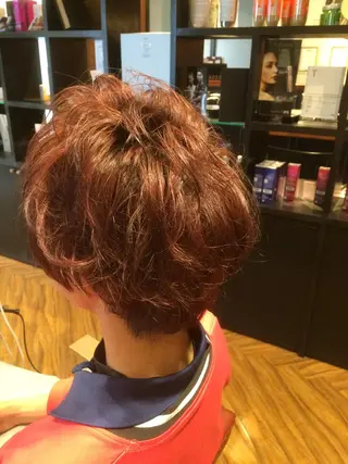 ショート カラー パーマ メンズ カラー/髪質改善スペ シャリスト宮本　伸一のヘアスタイル